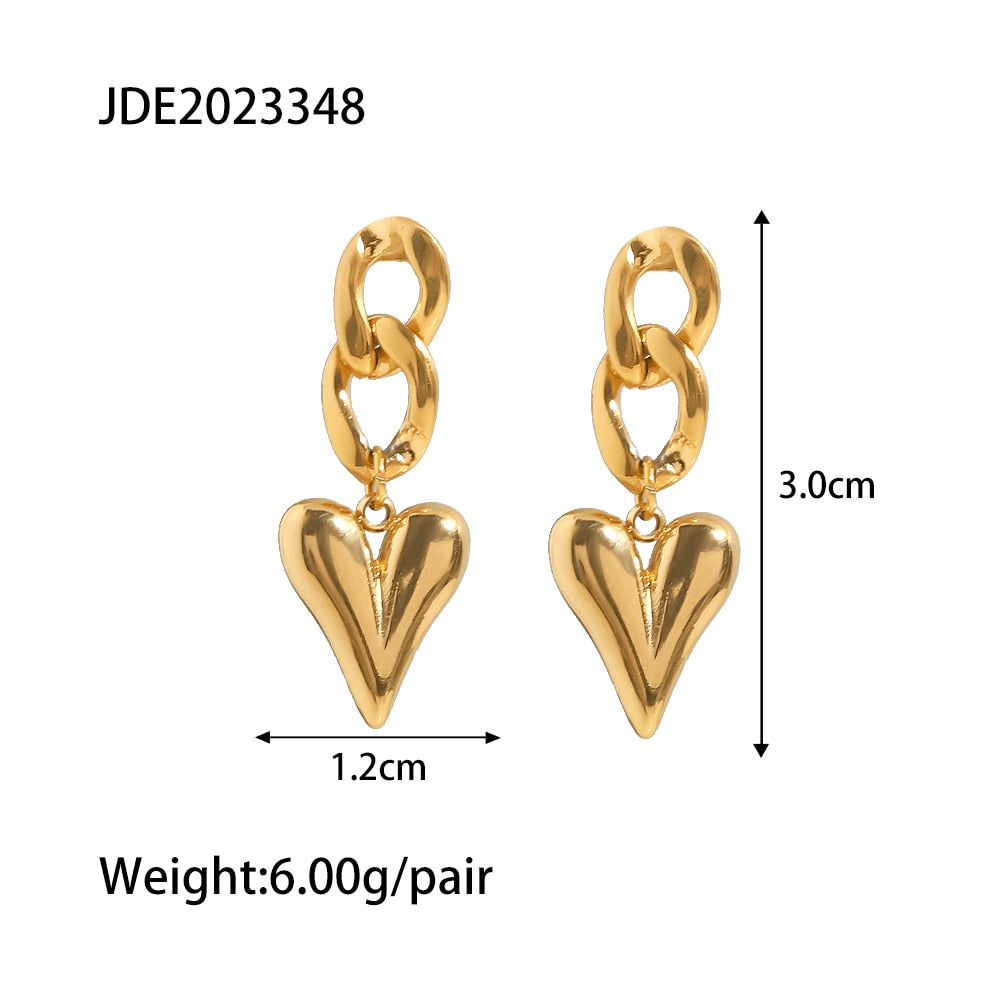 Heart Drop Earrings